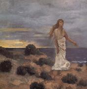 Pierre Puvis de Chavannes Mad Woman at the Edge of the Sea oil painting